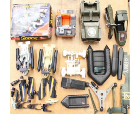  Action Man: A collection of assorted Action Man vehicles to include: boxed Space Speeder (unchecked for completeness) and a 