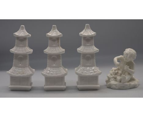 A collection of 10 Blank porcelain items to include Royal Worcester and continental porcelain, 1 figure badly cracked , 1&nbs