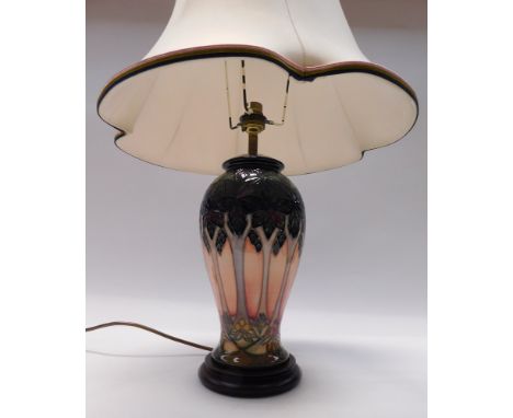 A Moorcroft Cluny Design Lamp base in the Cluny Design by Sally Tuffin , C1991 in good condition with no chips, cracks or res