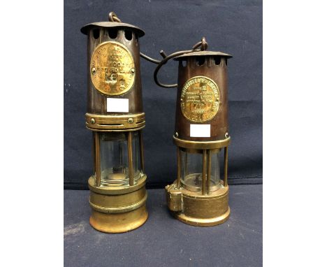  Two vintage miners lamps, Eccles & Hailwood makers.