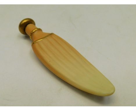 A Royal Worcester blush ivory novelty scent bottle, pink painted mark, approx. 9cm long (loss to gilding to rim under removab