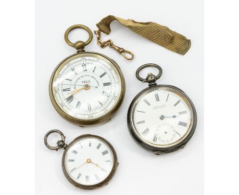 Two silver open faced pocket watches including a ladies fine silver  pocket watch and a gents Kendal & Dent pocket watch, (ha