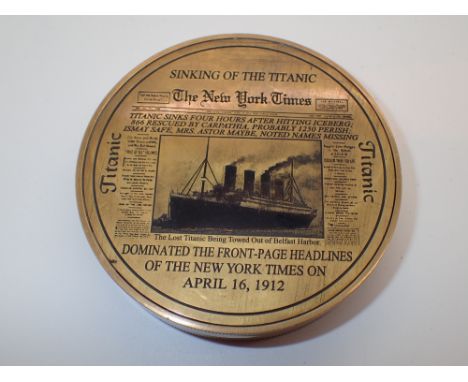 Brass compass marked for the Titanic