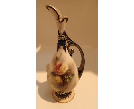 Royal Worcester small Hadleys roses ewer H: 20 cm 