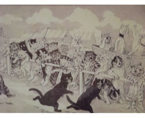 Two framed Louis Wain prints