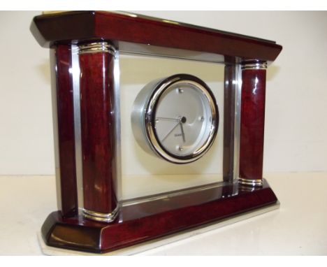 Good quality mahogany cased contemporary mantel clock 18 cm