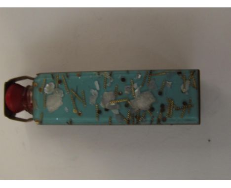 Interesting brass and mother or pearl scent bottle, 6cm