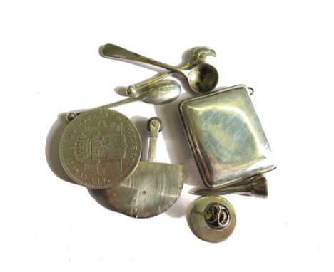 A coin lighter, a silver cased watch, etc