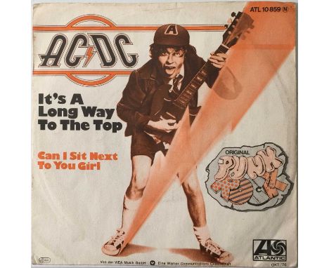 AC/DC - IT'S A LONG WAY TO THE TOP 7" (GERMAN - ATL 10859). An original German 7" pressing with picture sleeve of AC/DC's 197