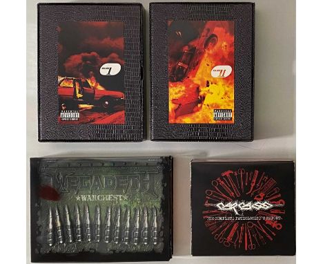 HEAVY ROCK/ METAL - CD BOX SETS. A quality pack of 4 heavy rock/ metal CD box sets. Artists/ titles include Carcrass - The Co