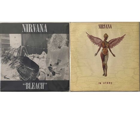NIRVANA - IN UTERO &amp; BLEACH - ORIGINAL UK/EU PRESSING LPs. Ace set of 2 x original UK/EU LPs from Nirvana. Titles are In 