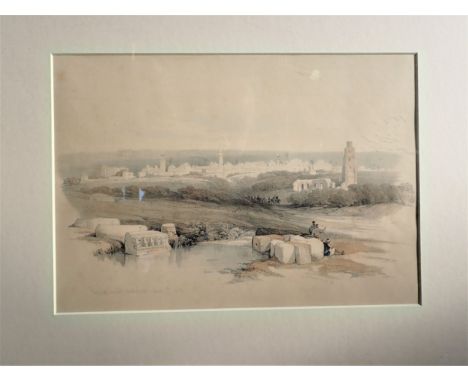 DAVID ROBERTS, RAMLA ANCIENT ARIMATHEA coloured lithograph, dated March 1839, printed by R Hague and issued 1843, image 31 x 