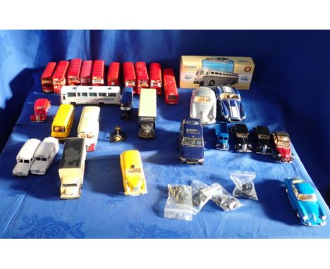 A COLLECTION OF BUSES AND OTHER DOMESTIC VEHICLES including Corgi, burago