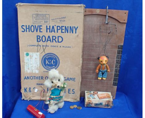 A LUNTOY PRODUCT SOOTY METAL STRING PUPPET boxed, (box damage, some paint loss, dent to head, a Japanese battery operated poo