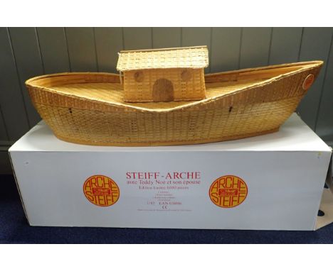 A STEIFF LIMITED EDITION WICKER NOAHS ARK (BOXED) (ark only) approx 95cms long