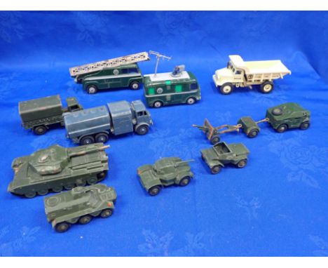 A COLLECTION OF DINKY TOYS BBC, construction and military vehicles