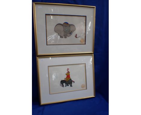 A WALT DISNEY COMPANY LIMITED EDITION SERIGRAPH CEL; 'DUMBO' and another; 'Winnie the Pooh and the Blustery Day', both framed