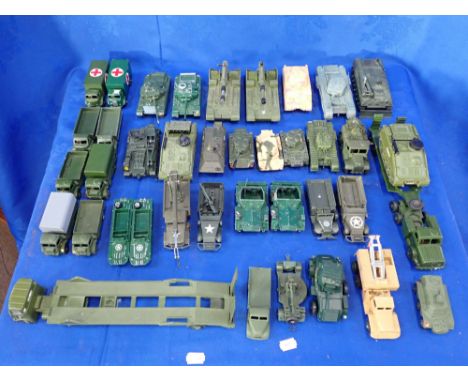 A COLLECTION OF DINKY AND CORGI MILITARY VEHICLES mostly playworn