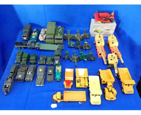 A COLLECTION OF MILITARY AND CONSTRUCTION VEHICLES Dinky, Corgi and others, mostly playworn