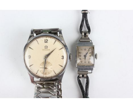 An Omega steel cased gentleman's wristwatch circa 1954, the signed and jewelled 266 caliber movement numbered 14387375, the s