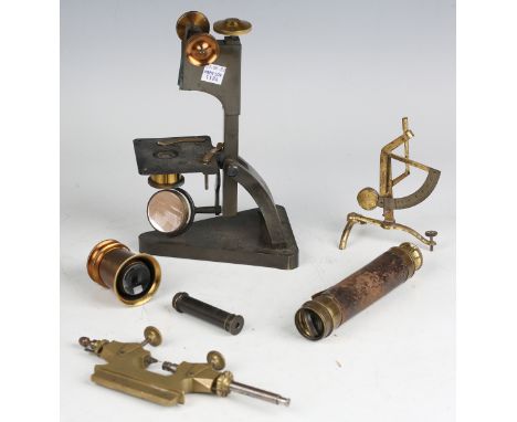 A small group of scientific instruments, including an Abney level and clinometer by Winter &amp; Son, cased, a Jacot tool, a 