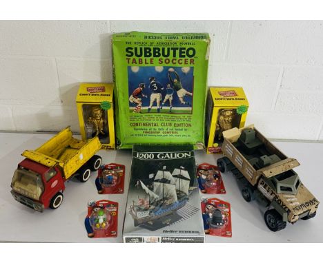 A mixed collection of toys included a vintage boxed Subbuteo Club Edition set, Tonka dump truck, two boxed Only Fools &amp; H