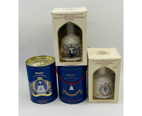 A collection of four boxed limited-edition Bell's Extra Special Old Scotch Whisky decanters relating to the Royal Family incl