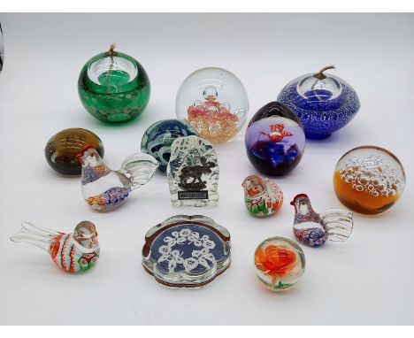 A collection of assorted paperweights, to include Caithness etc.