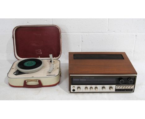 A vintage Kenwood KR-6200 amplifier, along with a vintage Fidelity portable record player - untested