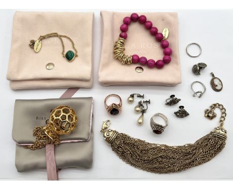 A small collection of costume jewellery including a Butler & Wilson bracelet, silver etc.