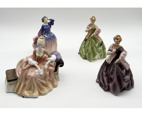A collection of four Royal Doulton and Royal Worcester ladies comprising of Blithe Morning, First Dance and Reverie