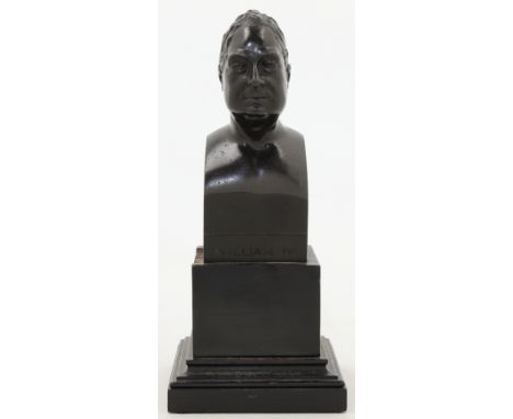 An English cast bronze portrait bust of William IV, by Samuel Parker, inscribed to the front William IV and inscribed to reve