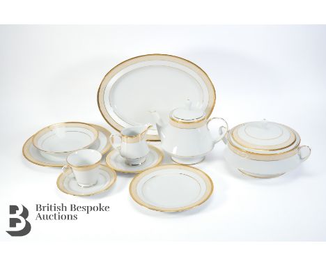 Noritake Loxley dinner service, one teapot, milk jug, sugar bowl and cover, eight cake plates, eight cups and saucers. The di