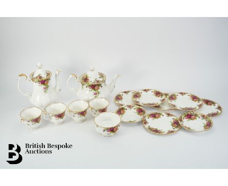 Royal Albert 'Old Country Roses' part tea and coffee set, comprising six coffee cans, six coffee saucers, coffee pot, cream j