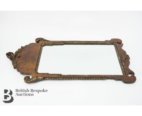 A Chippendale style mahogany mirror, with bevelled glass plate, approx 79 h x 42w cms. (af)