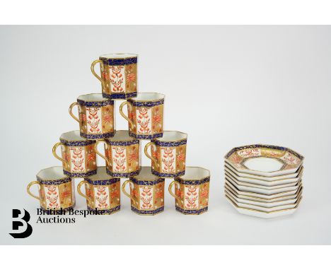 Wedgwood 'Imari' pattern coffee set, comprising ten demi-tasse and ten saucers, some light rubbing to the gilding edges on bo