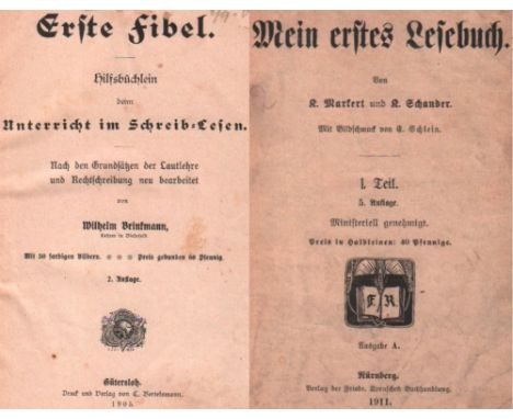 Fibel. Brinckmann, Wilhelm. Erste Fibel. Hilfsbüchlein beim Unterricht im Schreib – Lesen. Nach den Grundsätzen der Lautlehre