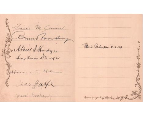 Duchamp, Marcel, Charles Jaffé und Albert B. Hodges. Autographenblatt mit 8 eigenhändigen Unterschriften von Schachmeistern a