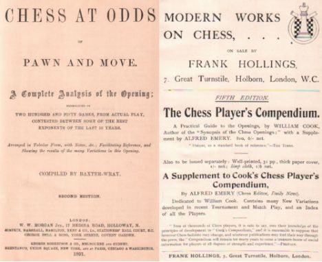 Baxter - Wray. Chess at odds of pawn and move. A Complete Analysis of the Opening; exemplified in two hundred and fifty games