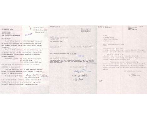 Capablanca Clark, Olga. Maschinegeschriebener Brief in englischer Sprache mit eigenhändiger Unterschrift von Olga Capablanca 
