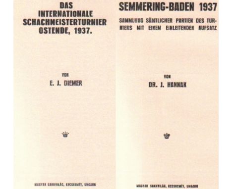 Ostende 1937. Diemer, E. J. Das internationale Schachmeisterturnier Ostende, 1937. Kecskemét, Magyar Sakkvilág, (1937). 8°. 5
