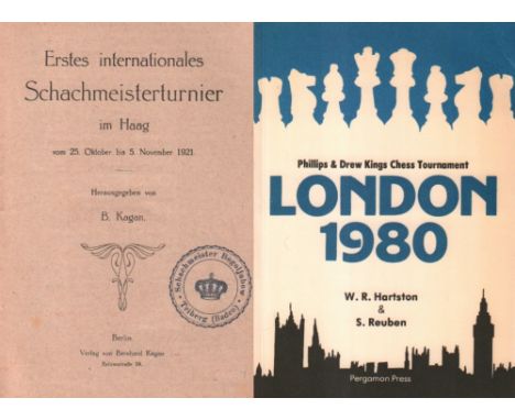 Den Haag 1921. Kagan, B. (Hrsg.) Erstes internationales Schachmeisterturnier im Haag … 1921. Berlin, Kagan, (1921). 8°. Mit 4