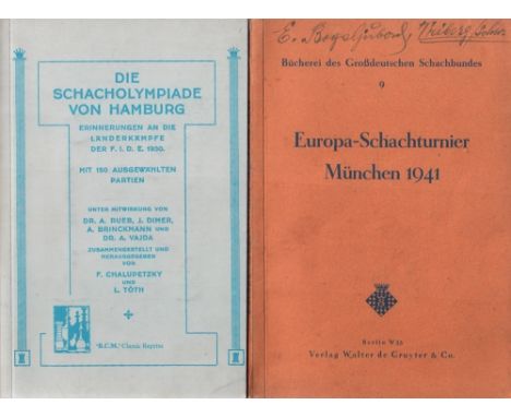 München 1941. Richter, K. (Hrsg.) Europa - Schachturnier München 1941 ... Berlin, de Gruyter, 1942. 8°. Mit Textabb. und Diag