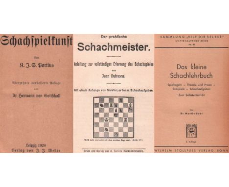Dufresne, J. Der praktische Schachmeister. Anleitung zur … Erlernung des Schachspieles. Mit Anhange von Meisterpartien u. Sch
