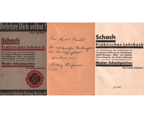 Bachmann, Ludwig. Schach. Praktisches Lehrbuch zur Erlernung des Schachspiels mit ... Spieleröffnungen, Mittel- und Endspiel 