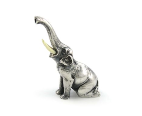 Please note: Ges Gesch is not a retailer's mark.An Austrian novelty silver elephant salt pot,  by Georg Adam Scheid, and also