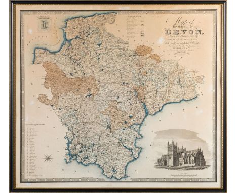 DEVON. GREENWOOD, C. & J. Map of the County of Devon from an actual Survey made in the Years 1825 and 1826..., July 4th 1829,