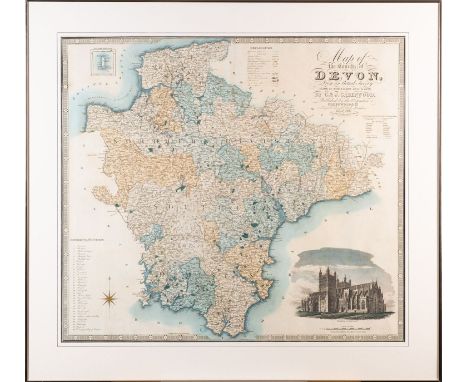 DEVON. GREENWOOD, C. & J. Map of the County of Devon from an actual Survey made in the Years 1825 and 1826..., July 4th 1829,