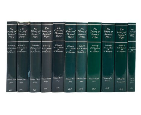 PEPYS, Samuel. The Diary of Samuel Pepys: ... edited by Robert Latham & William Matthews, Bell & Son 1970-83, 11 vols, org. c