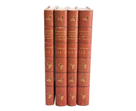 LEATHER BINDINGS. Gandoger, Michaele, Monographia rosarum Europae et Orientis, Paris 1892-93, 4 vols, lithographed from manus
